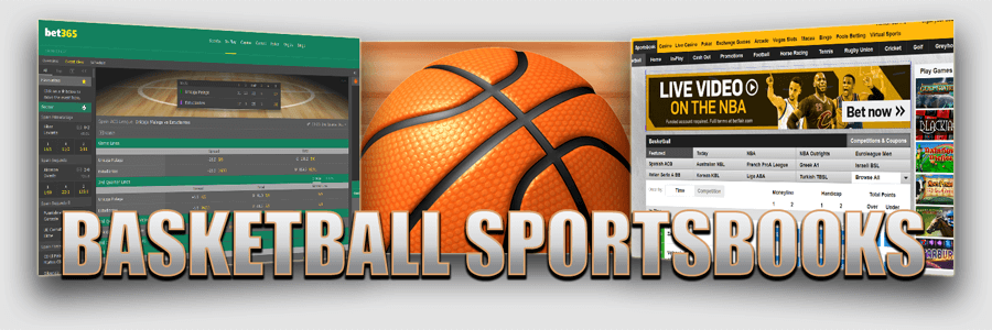 Basketball ball and NBA betting lobby of two online sportsbooks