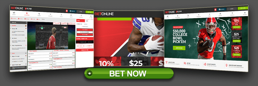 Betonline Sportsbook homepage and American football betting section