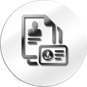 Icon with ID card and documents
